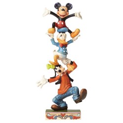 Teetering Tower (Goofy, Donald Duck & Mickey Mouse) Disney Traditions Enesco