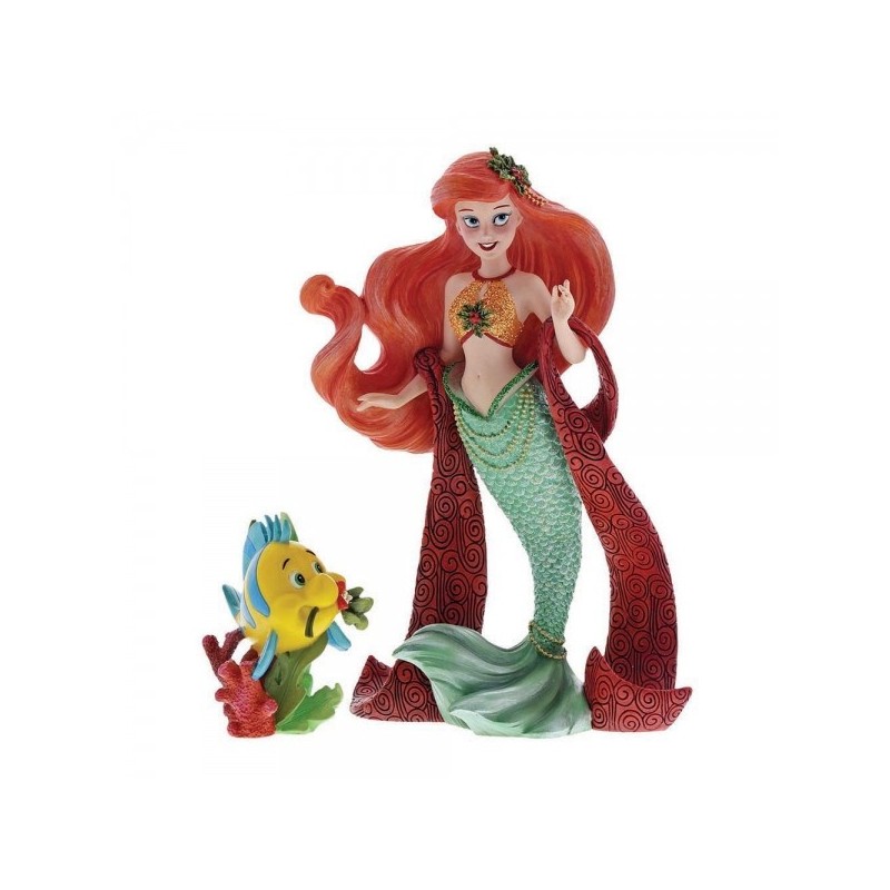 Christmas Ariel with Flounder Haute Couture Disney Showcase Enesco