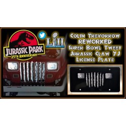 Colin Trevorrow Dino Slash Jeep JP CLAW License Plate Jurassic Park