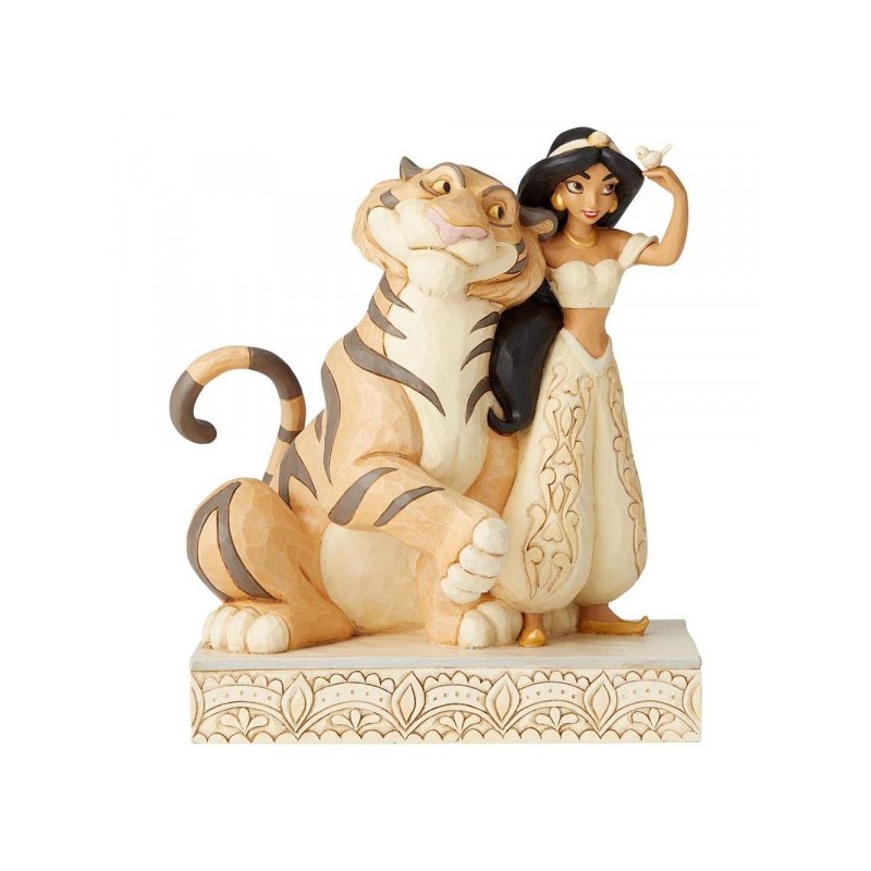 Wondrous Wishes (Jasmine & Rajah) White Woodland Disney Traditions Enesco