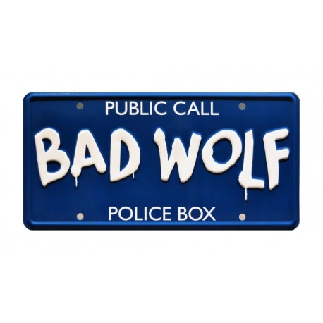 BAD WOLF Public Call Police Box License Plate Doctor Who