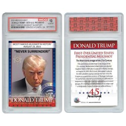WCG 10  DONALD TRUMP "NEVER SURRENDER!" 2023 Trading Card Merrick Mint