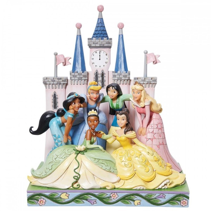BEAUTIFUL & BRAVE (Princesses Group Castle) Disney Traditions Figurine Enesco