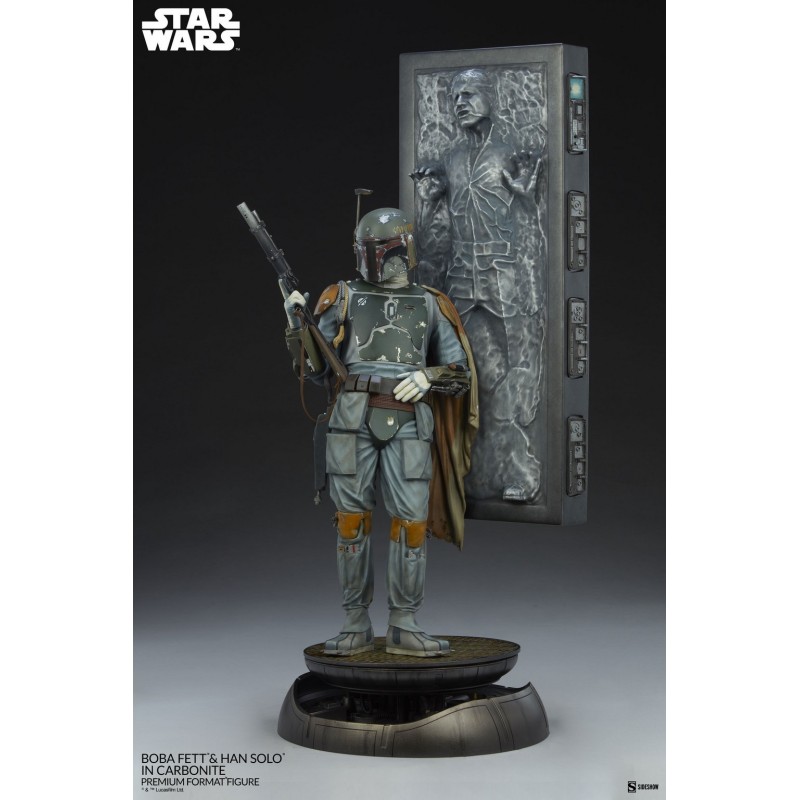 BOBA FETT AND HAN SOLO IN CARBONITE Premium Format™ Statue Sideshow