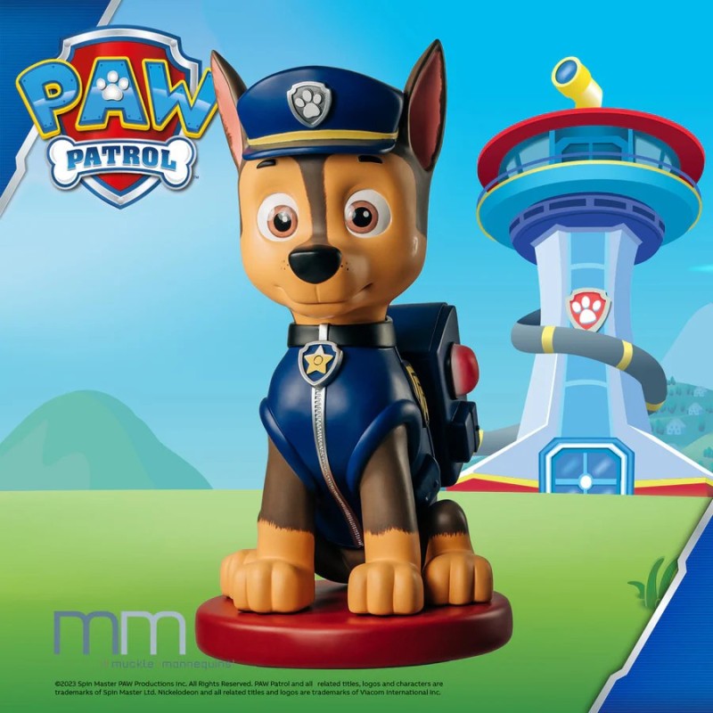 CHASE avec Base - PAW Patrol : La Pat' Patrouille Life Size Statue Muckle