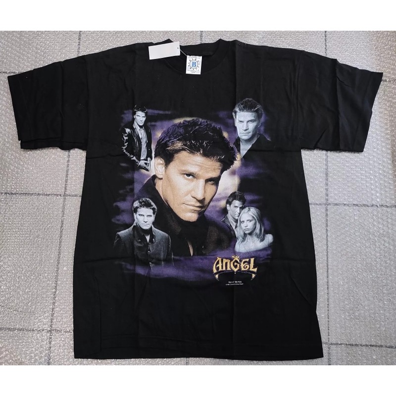 T-shirt Size L ANGEL 100% Coton Blue Grape