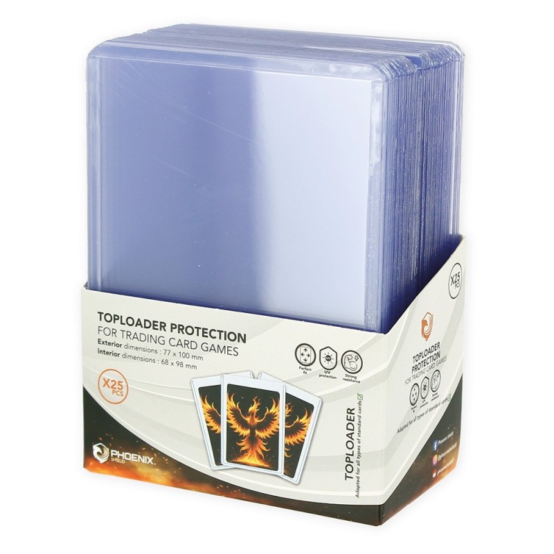 25 Pack TOPLOADER PROTECTION 35PT 3" x 4" Standard Size Phoenix Shield