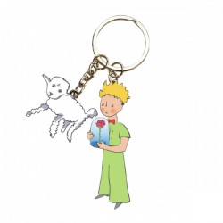 Porte-clés métal Le Petit Prince, la rose et le mouton Enesco