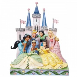 BEAUTIFUL & BRAVE (Princesses Group Castle) Disney Traditions Figurine Enesco