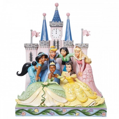 BEAUTIFUL & BRAVE (Princesses Group Castle) Disney Traditions Figurine Enesco
