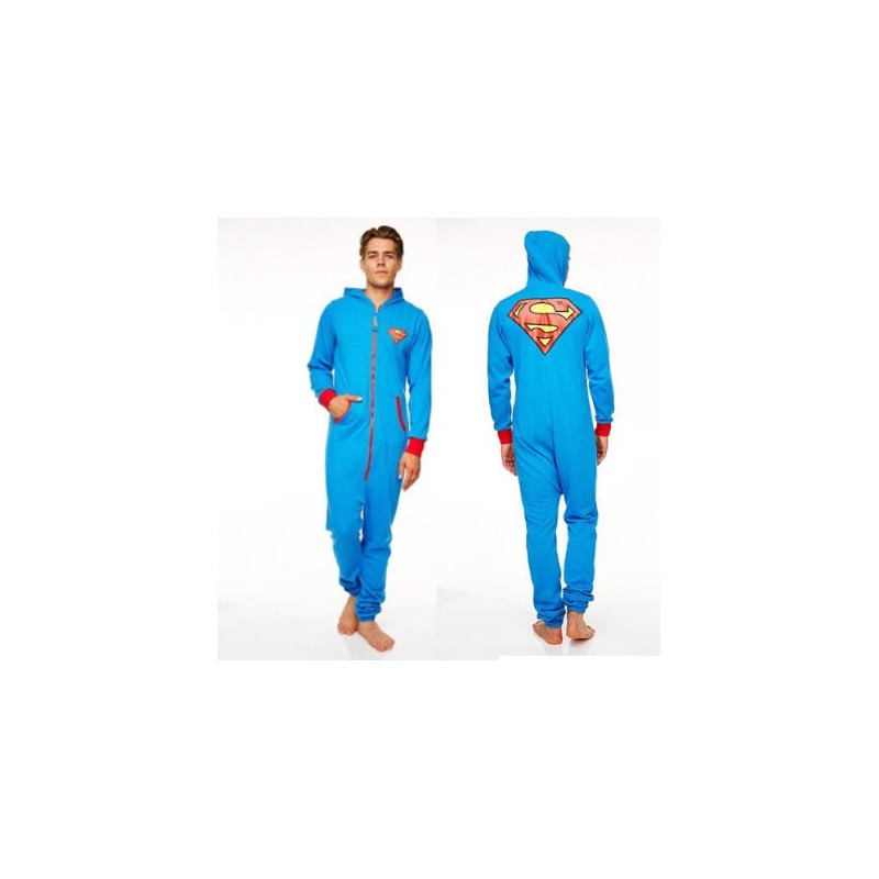 Combinaison à Capuche (Adulte L) Superman Logo Noir Groovy UK