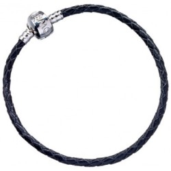 Black Leather Charm Bracelet The Carat Shop
