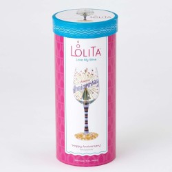 Standard wine Glass "Happy Anniversary" LOLITA® Love My Wine Enesco