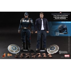Captain America and Steve Rogers Set Figurines 1/6 Hot Toys
