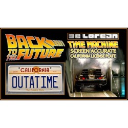 DeLorean Time Machine OUTATIME License Plate Back to the Future