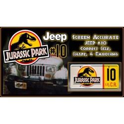 Number 10 Jeep Wrangler Sahara JP 10 License Plate Jurassic Park (1993)