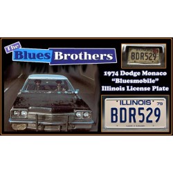 'Bluesmobile' 1974 Dodge Monaco BDR529 License Plate The Blues Brothers